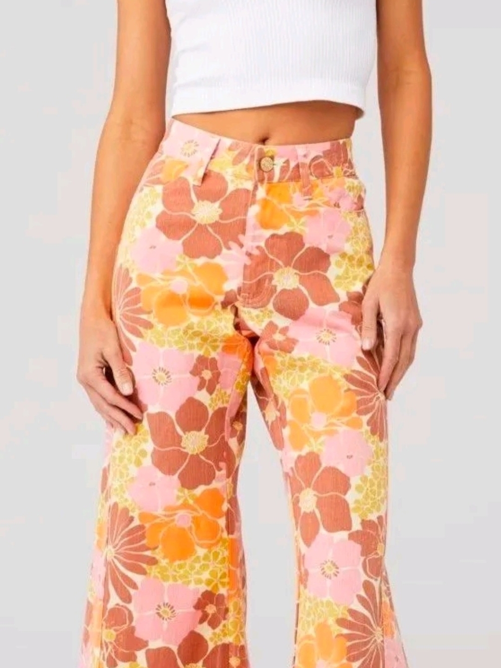 Show Me Your MuMu High-Waist Floral Wide-Leg Denim Pants, $158MSRP